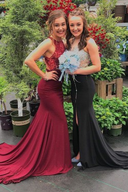 Mermaid Beaded Lace Long Prom Dress Formal Evening Gowns 901498