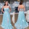 A-Line Sequin Tulle Spaghetti Straps Prom Dress Formal Evening Gowns 901499