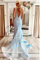 Elegant Long Mermaid Lace Prom Dress Formal Evening Gowns 901502