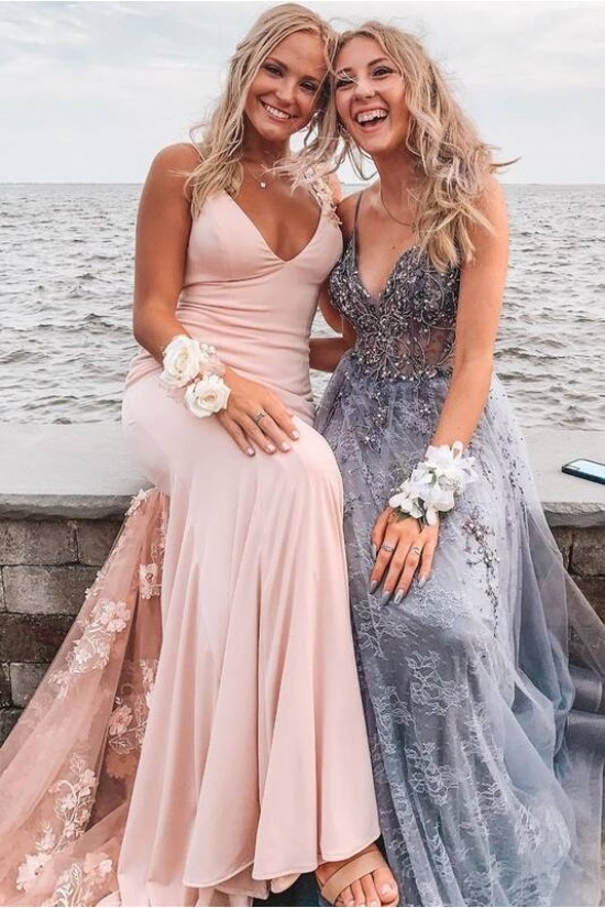 Elegant Long Mermaid Lace Prom Dress Formal Evening Gowns 901502