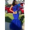 Long Royal Blue Mermaid One Shoulder Prom Dress Formal Evening Gowns 901504