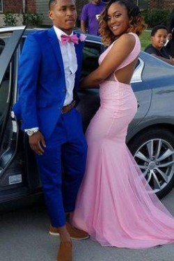 Long Pink Beaded Prom Dress Formal Evening Gowns 901506