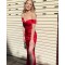 Long Red Off the Shoulder Prom Dress Formal Evening Gowns 901510