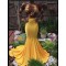 Mermaid Long Yellow Lace Prom Dress Formal Evening Gowns 901512