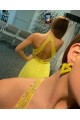 Long Yellow Chiffon Beaded Prom Dress Formal Evening Gowns 901520 Long Yellow Chiffon Beaded Prom Dress Formal Evening Gowns 901520