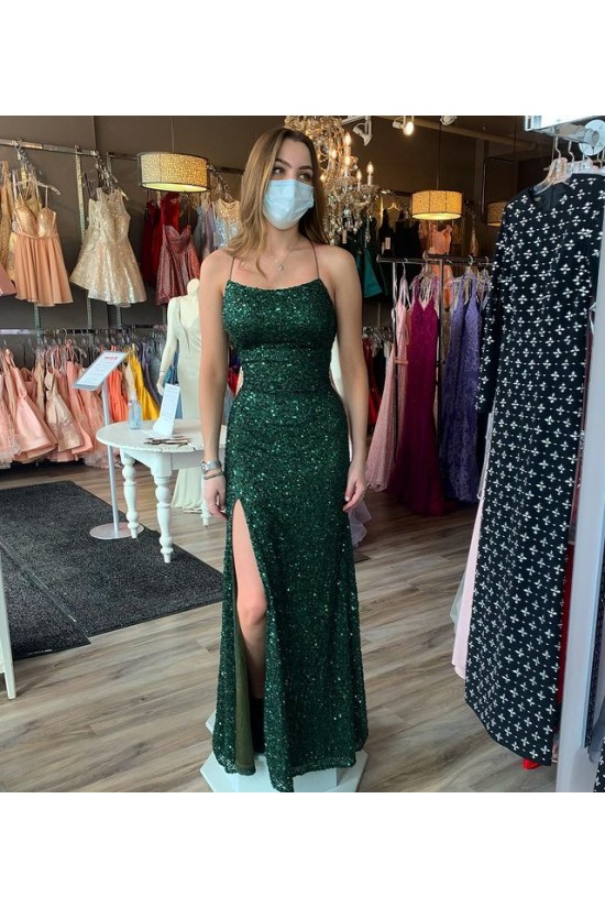Long Green Sheath Sequin Prom Dress Formal Evening Gowns 901521 Long Green Sheath Sequin Prom Dress Formal Evening Gowns 901521