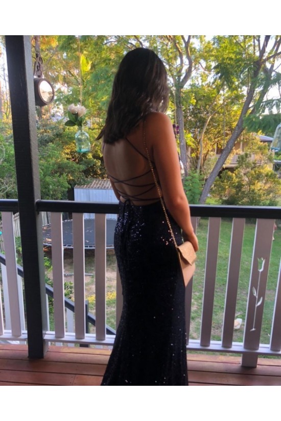 Long Navy Blue Sequin Prom Dress Formal Evening Gowns 901522 Long Navy Blue Sequin Prom Dress Formal Evening Gowns 901522