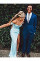 Long Blue Sheath Prom Dress Formal Evening Gowns 901524