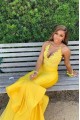 Long Yellow Mermaid Lace Prom Dress Formal Evening Gowns 901528 Long Yellow Mermaid Lace Prom Dress Formal Evening Gowns 901528