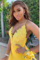 Long Yellow Mermaid Lace Prom Dress Formal Evening Gowns 901528 Long Yellow Mermaid Lace Prom Dress Formal Evening Gowns 901528