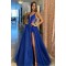 Long Royal Blue Lace and Tulle Prom Dresses Formal Evening Gowns 901531