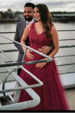 A-Line Lace Long Prom Dresses Formal Evening Gowns 901532