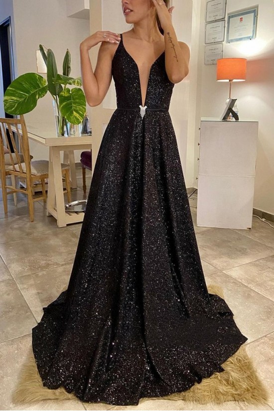 Long Black Sequin Prom Dresses Formal Evening Gowns 901533 Long Black Sequin Prom Dresses Formal Evening Gowns 901533