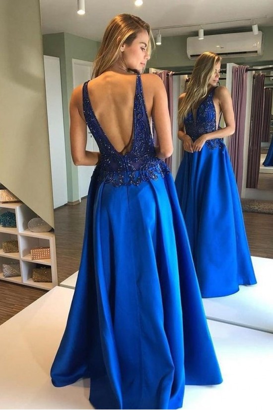 Long Royal Blue Beaded Prom Dresses Formal Evening Gowns 901535 Long Royal Blue Beaded Prom Dresses Formal Evening Gowns 901535