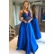 Long Royal Blue Beaded Prom Dresses Formal Evening Gowns 901535
