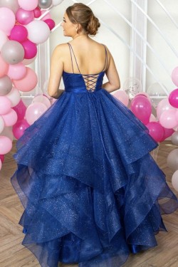 Long Royal Blue Sparkle Prom Dresses Formal Evening Gowns 901538