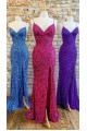 Long Sequin Spaghetti Straps Prom Dresses Formal Evening Gowns 901546