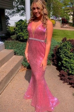 Mermaid Sparkle Long Prom Dresses Formal Evening Gowns 901548