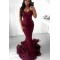 Mermaid Grape Lace Long Prom Dresses Formal Evening Gowns 901555