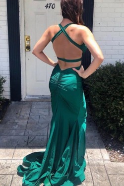 Long Green Mermaid Prom Dresses Formal Evening Gowns 901566