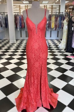 Mermaid Lace Long Prom Dresses Formal Evening Gowns 901567