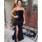 Long Black Strapless Mermaid Prom Dresses Formal Evening Gowns 901574