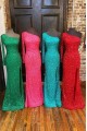 Long Green One Shoulder Sequin Prom Dresses Formal Evening Gowns 901581