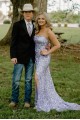 Elegant Sequin Strapless Long Prom Dresses Formal Evening Gowns 901584