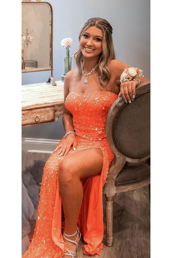 Elegant Sequin Strapless Long Prom Dresses Formal Evening Gowns 901584 Elegant Sequin Strapless Long Prom Dresses Formal Evening Gowns 901584