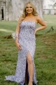 Elegant Sequin Strapless Long Prom Dresses Formal Evening Gowns 901584