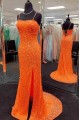 Elegant Sequin Spaghetti Straps Long Prom Dresses Formal Evening Gowns 901585