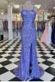 Elegant Sequin Spaghetti Straps Long Prom Dresses Formal Evening Gowns 901585