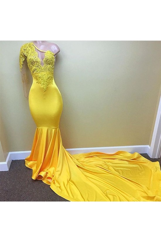Long Yellow Mermaid One Shoulder Prom Dresses Formal Evening Gowns 901597 Long Yellow Mermaid One Shoulder Prom Dresses Formal Evening Gowns 901597