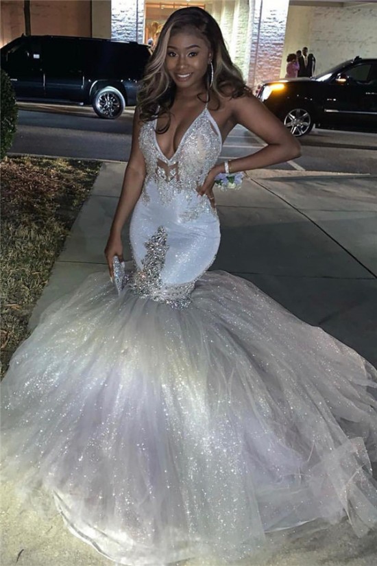 Long White Mermaid Sparkle Lace Prom Dresses Formal Evening Gowns 901599 Long White Mermaid Sparkle Lace Prom Dresses Formal Evening Gowns 901599