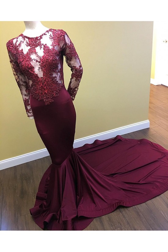 Long Grape Purple Beaded Lace Mermaid Prom Dresses Formal Evening Gowns 901602 Long Grape Purple Beaded Lace Mermaid Prom Dresses Formal Evening Gowns 901602