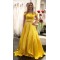 Long Yellow Beaded Two Pieces Prom Dresses Formal Evening Gowns 901606