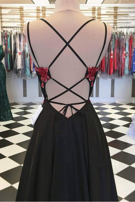 Long Black Embroidered Prom Dresses Formal Evening Gowns 901609 Long Black Embroidered Prom Dresses Formal Evening Gowns 901609