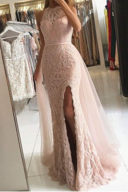 Elegant Mermaid Beaded Lace Prom Dresses Formal Evening Gowns 901610