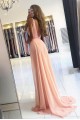 Long Pink Beaded Mermaid Prom Dresses Formal Evening Gowns 901612
