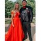 A-Line Long Red Prom Dresses Formal Evening Gowns 901622