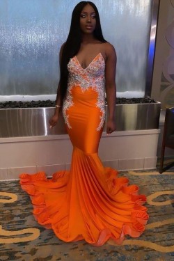 Mermaid Beaded Lace Prom Dresses Formal Evening Gowns 901626