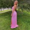 Long Pink Sequin Prom Dresses Formal Evening Gowns 901632