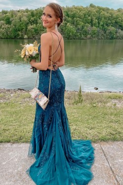 Elegant Long Lace and Tulle Prom Dresses Formal Evening Gowns 901633