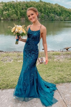 Elegant Long Lace and Tulle Prom Dresses Formal Evening Gowns 901633