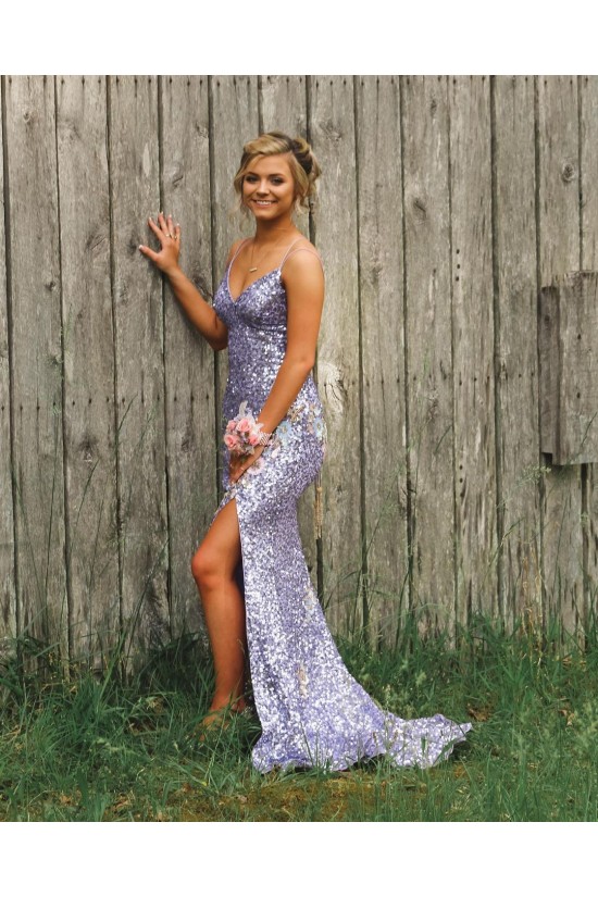Mermaid Spaghetti Straps Sequin Prom Dresses Formal Evening Gowns 901635 Mermaid Spaghetti Straps Sequin Prom Dresses Formal Evening Gowns 901635