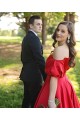 Long Red Off the Shoulder Satin Prom Dresses Formal Evening Gowns 901636 Long Red Off the Shoulder Satin Prom Dresses Formal Evening Gowns 901636