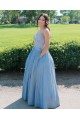 A-Line Beaded Lace Long Prom Dresses Formal Evening Gowns 901640