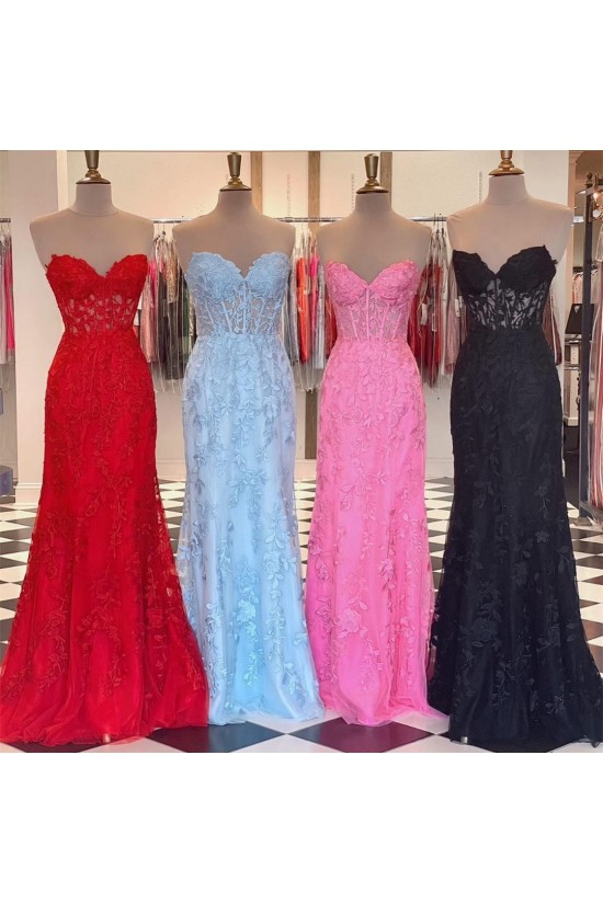 Elegant Sheath Sweetheart Lace Prom Dresses Formal Evening Gowns 901641