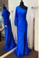 Long Mermaid One Shoulder Orange Prom Dresses Formal Evening Gowns 901660