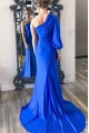 Long Mermaid One Shoulder Orange Prom Dresses Formal Evening Gowns 901660